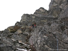 Second mixed pitch below Lunch Ledge.